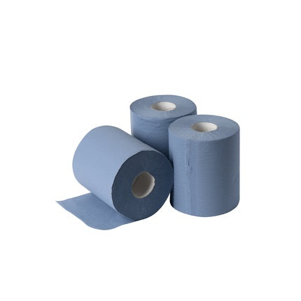 Centerfeed Roll, Midi 1-laags, blauw, rol 300mtr, doos 6 rol
