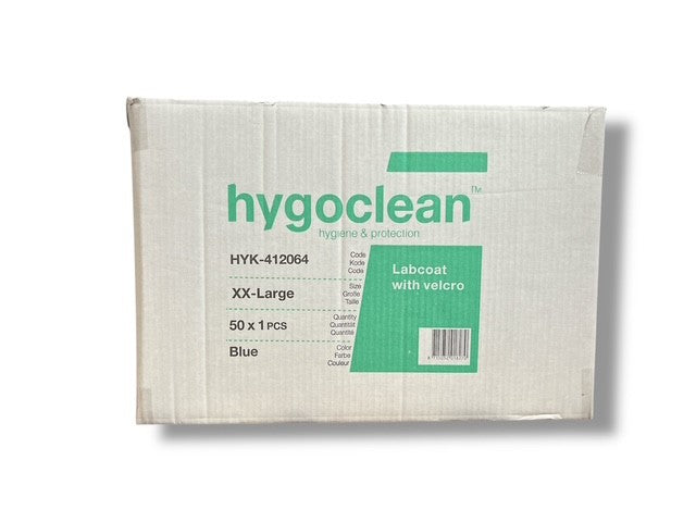 HYGOCLEAN® bezoekersjas PP klittenband blauw 2XL ds 50 x 1st